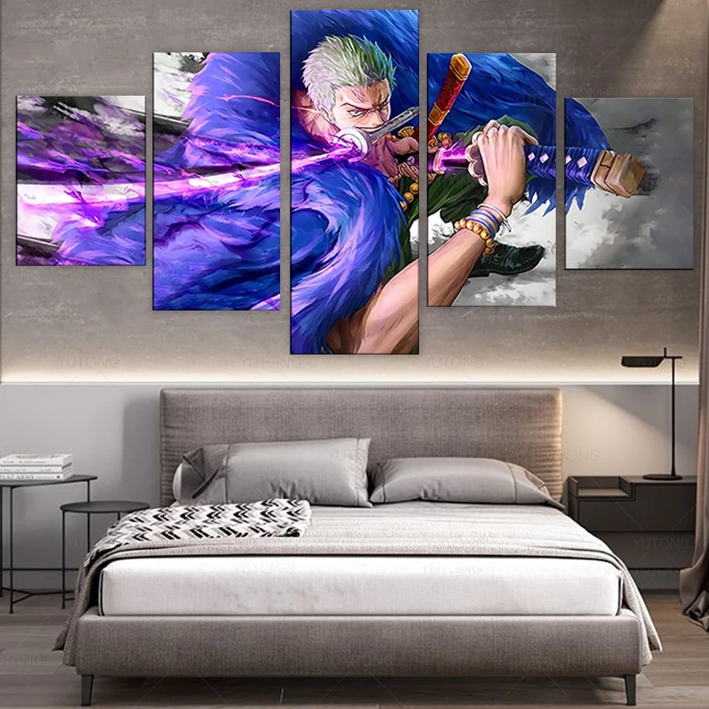 Anime One Piece Roronoa Zoro 3 Sword Style HD Poster Print on Canvas  Painting for Living Room Decor Wall Art Frame artwork