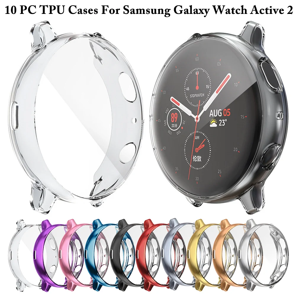 10 шт. чехол для часов Samsung Galaxy Watch Active 2 Чехол 40 мм 44 защита экрана Противоударные
