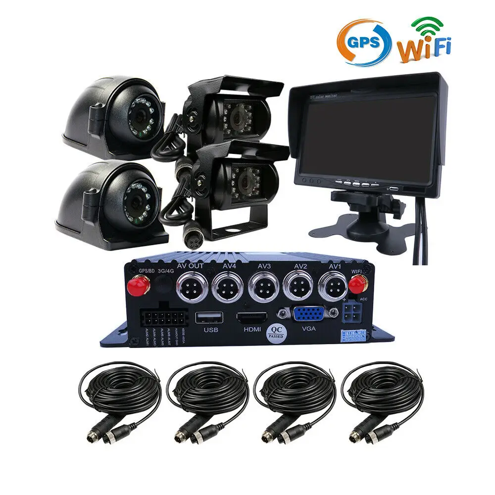 DIY 4CH gps wifi 1080P 512G Автомобильный Мобильный DVR MDVR видео рекордер заднего вида система