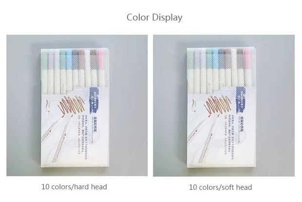 6/10 Colores Fineliner металлическая маркер кисть для рисования; ручка набор акварельных маркеров каллиграфия для DIY канцелярские принадлежности для альбома товары для рукоделия