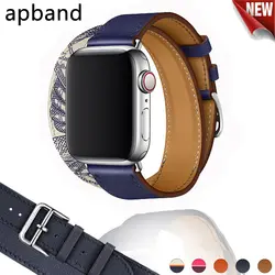 Кожаный ремешок для Apple Watch Hermes Double Tour band 4 44 мм 40 мм ремешок для часов iwatch series 3 2 1 42 мм 38 мм браслет наручный ремень