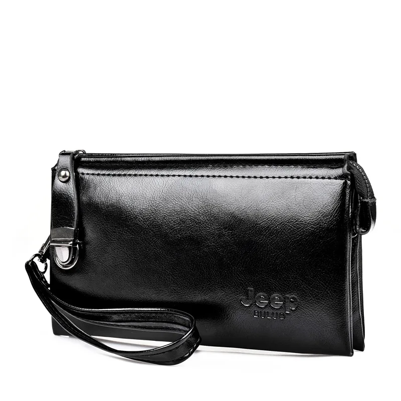 European and American fashion men's hand bag solid color letter large capacity Pu mobile phone bag long wallet 2020 NEW