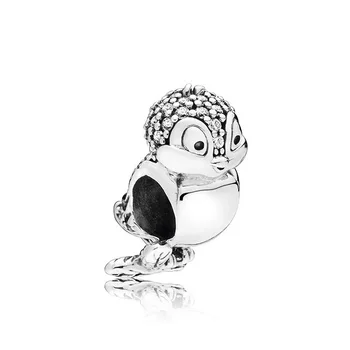 

Real 925 Sterling Silver Beads Snow White With Zircon Filled Birds Original Pandora Bracelet for women's DIY jewelry