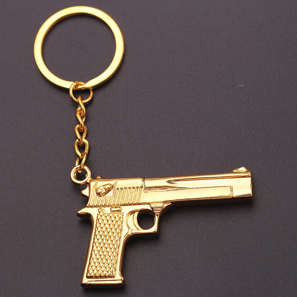 

Gold color Gun Model Key chain Pendant Keyring Bag Key accessories gifts for Men car Key holder 2019 Jewlery