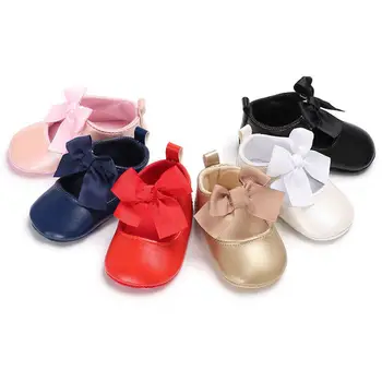 

Baby Girl Shoes Newborn Toddler Boy Soft Sole Breathable Bowknot PVC Solid Infant First Walkers Party Princess Baby Crib Shoes