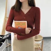 2020 Fashion Button Turtleneck Sweater Spring Solid Knitted Pullover Women Slim Soft Jumper Sweater Pink Kawaii Sweaters Girl