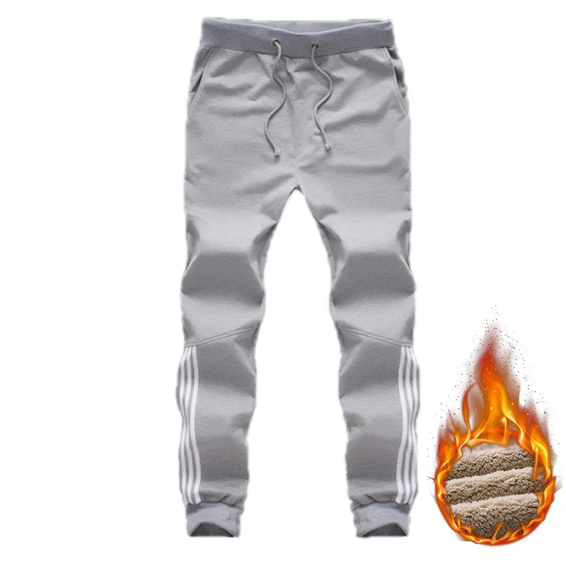 LY017 grey Спортивные брюки мужские зимние кашемировые бархатные утепленные брюки мужские теплые брюки мужские спортивные брюки брендовая одежда мужские брюки с эластичным поясом - Цвет: LY017 grey