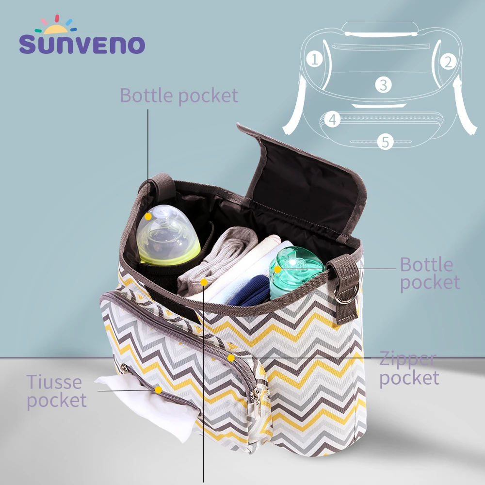 Kopen SUNVENO Kinderwagens Tas Organizer Waterdichte Luier Luiertas Kinderwagen Accessoires Baby Tassen Voor Mama