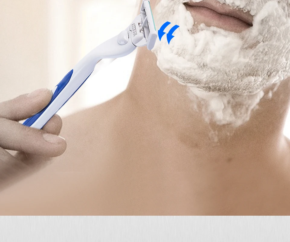 RZRIGUETTA 8 шт./компл. лезвия бритвы Для мужчин высокое качество Сталь лезвия для бритья картридж 4-х слойное лезвие бритвы борода для удаления волос на теле