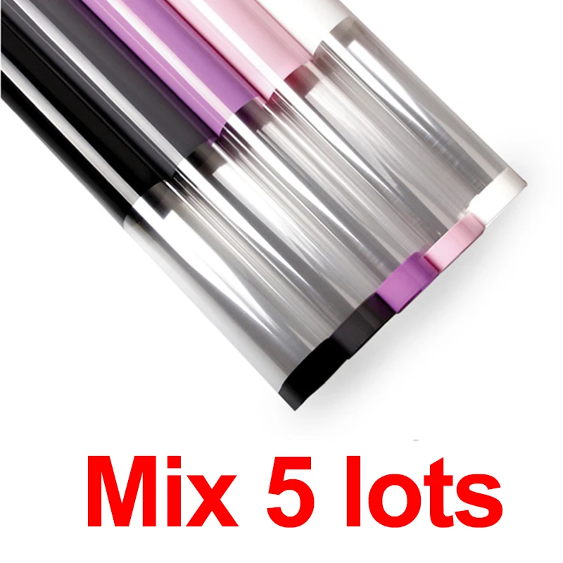 Mix 5lots 20 шт прозрачный цветок оберточная бумага водонепроницаемый OPP матовый букет оберточная бумага - Цвет: Mix 5lots