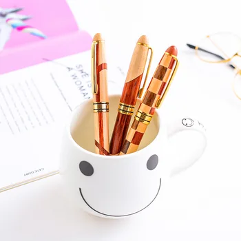 

Creative metal fittings wood ball ballpoint pen rosewood pen school office gifts