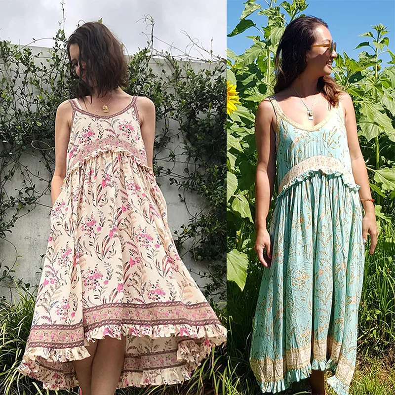 

Swimsuits Beach Dresses Dress Summer Clothes Swimsuit Cardigan New Print Ruffle Suspender Women For Linen Beach Tunic