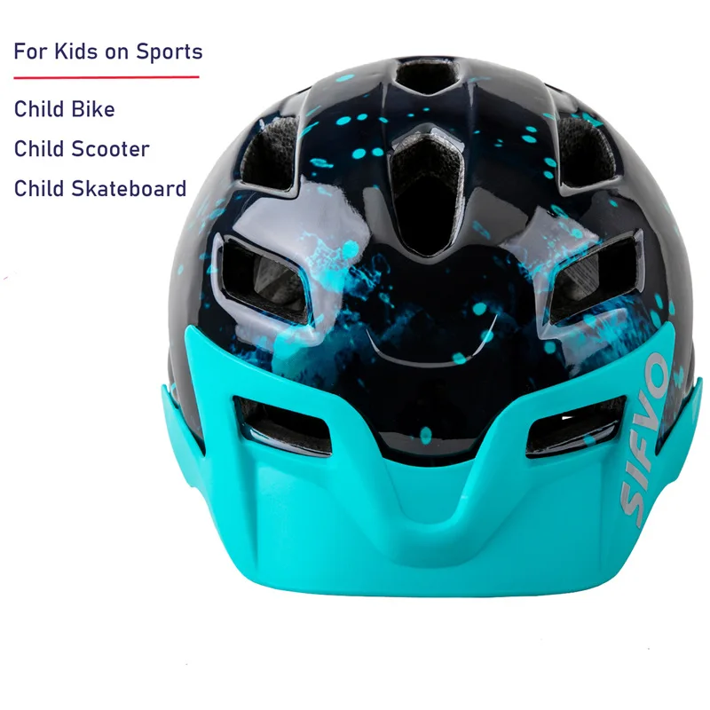 EXCLUSKY Children Bike Helmet Kids Boys Red Mtb Bicycle Helmet Girl Cycling protection Sport Cap Size 50~57cm for 5~13 Years Kid