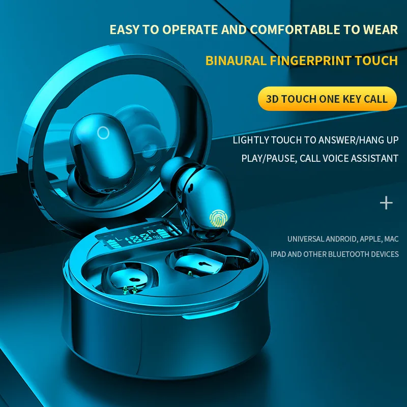LOVEBAY Wireless 5 0 Bluetooth Earphone LED Display Gaming Headset With Mic Handsfree Wireless Earbuds Sports Stereo Earbuds