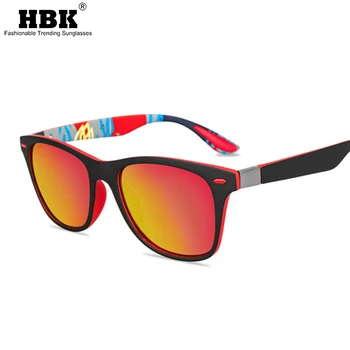 

HBK New TR90 Cool Polarized Sunglasses Men Square Driving Young Colorful Design Sun Glasses Male Unbreakable Shades Travel Gift