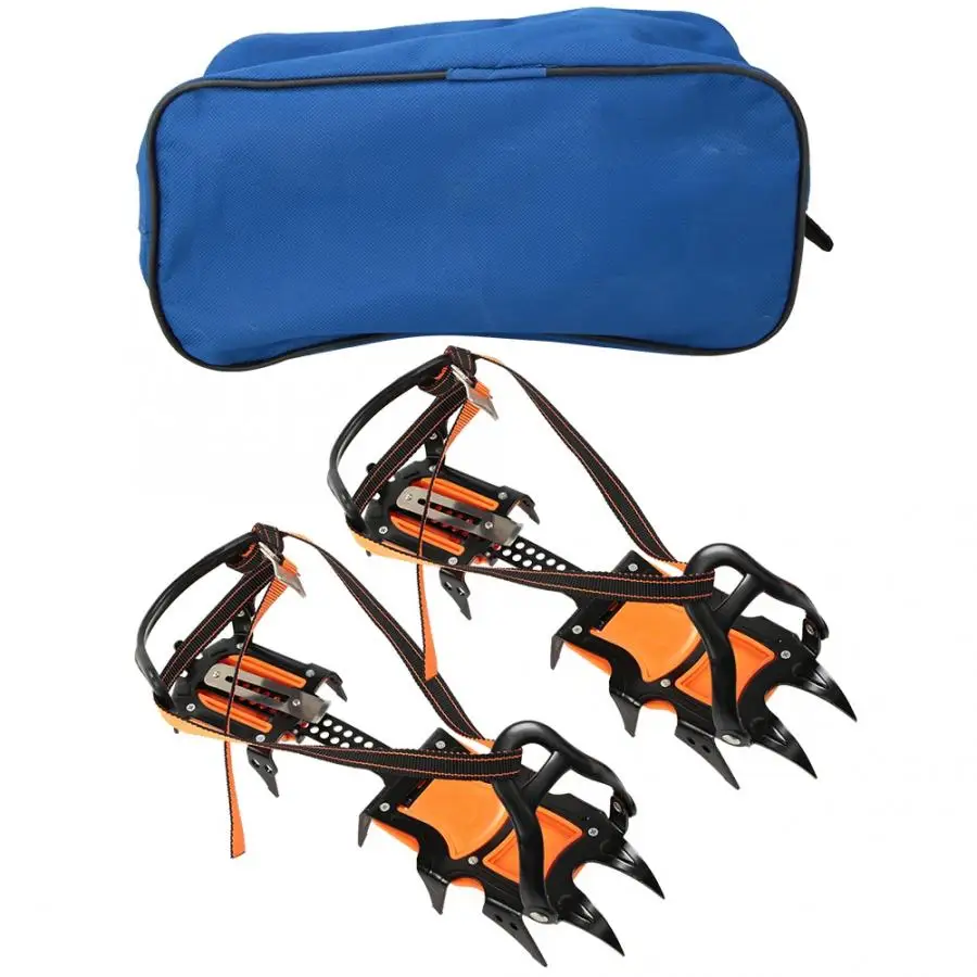 1 Pair Outdoor 12-Toothed Spring Claw Crampons Boots Non-Slip Ski Ice Shoes Cover Accessory For Climbing | Спорт и развлечения