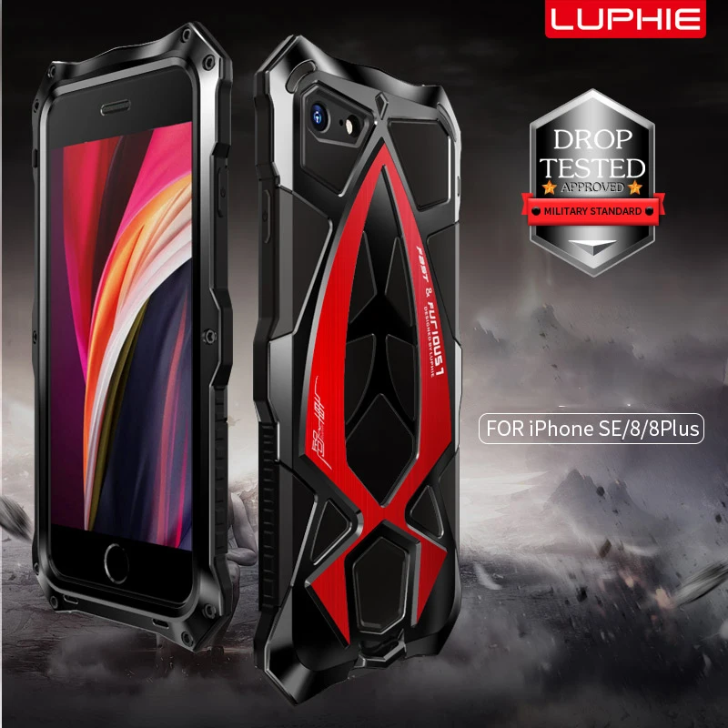 armor Metal phone case for iphone se 2020 8 7 PLUS case funda shockproof cases for Apple iphone 7 8 plus case Cover Outdoo coque