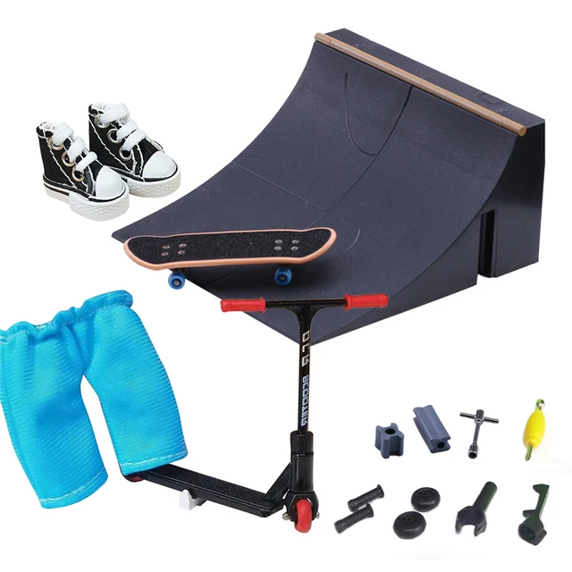 Mini Scooter Finger Skatepark Fingerboard Skate Ramp Parts Sets Skateboard Tech Fingertip BMX Bikes Kit Deck Toys Novelty Gifts 3