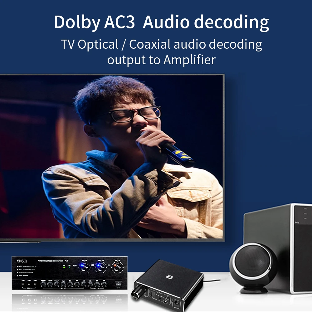 AYINO AC3 192 кГц Hi Fi аудиодекодер DAC с регулировкой громкости оптический коаксиальный