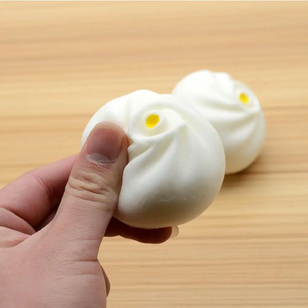 1Pc Simulation Steamed Bun Food Slow Rising Stress Reliever Kids Squeeze Toy Phone Strap Scented Relieve Funny Kid Gift | Игрушки и
