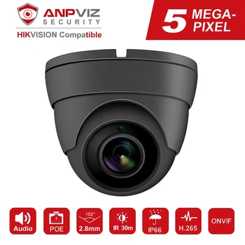 

Hikvision Compatible Anpviz 5MP IP Camera POE Outdoor/Indoor Security Dome Video Surveillance Camera Built-in Microphone Audio