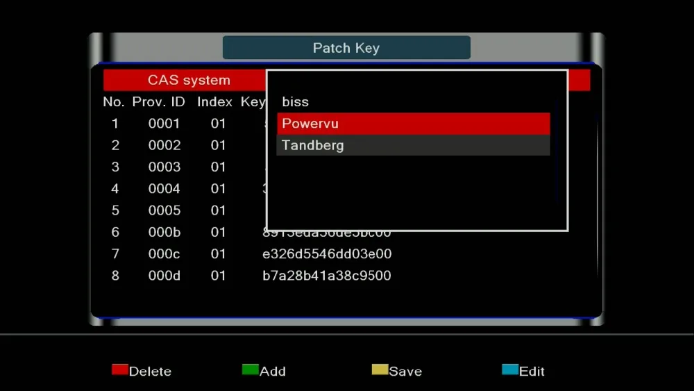 Interface_4_TOOLS_Patch_Key_biss_Powervu_Tandberg