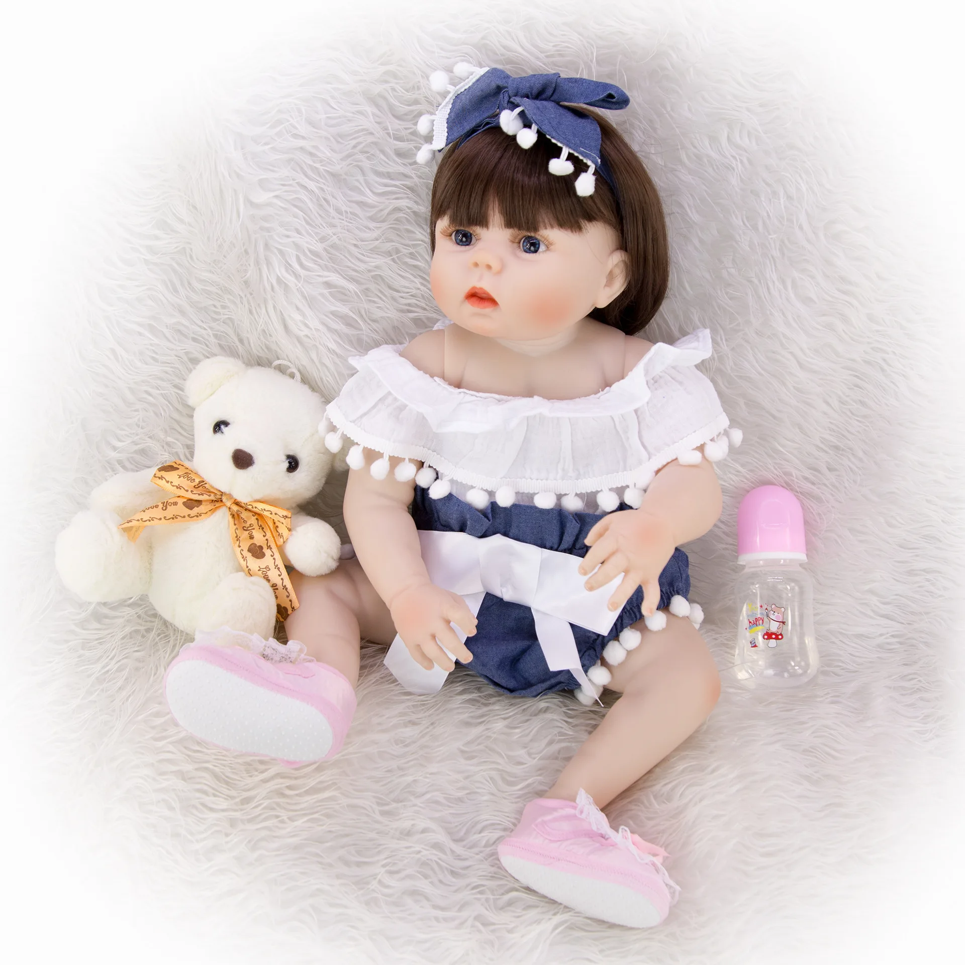 Кукла DollMai полностью виниловая силиконовая кукла reborn baby girl 22 дюйма 57 см настоящая кукла reborn bebe кукла для малышей Детский Рождественский подарок playmate boneca