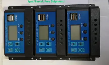 

3PCS/Parcel PWM type12/24V 10A20A30A Dual USB Solar Charge controller