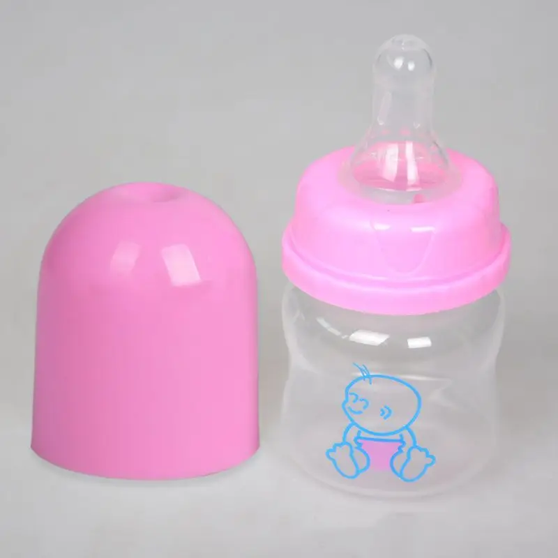 Hilittlekids детская Мини Портативная Кормление BPA бесплатно Safeborn Дети Уход Детская Бутылочка Молоко Фруктовый сок бутылки 60 мл - Цвет: Розовый