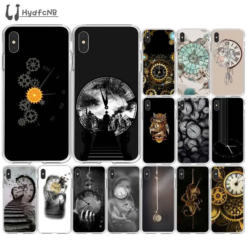 

LJHYDFCNB Classic clock watch TPU Soft Silicone Phone Case Cover for iPhone 11 pro XS MAX 8 7 6 6S Plus X 5 5S SE XR cover