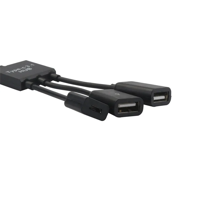 Type-C usb-хаб 3 в 1 Папа-мама двойной USB хост мощность зарядки OTG концентратор кабель адаптер, преобразователь, удлинитель для мобильного телефона