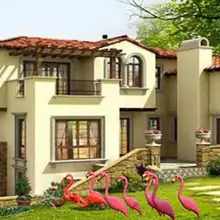 2 шт Пластиковые модели для украшения сада фламинго