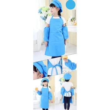 

Kids Feeding Apron Baby Accessories Waterproof Children Apron Cuff Baby Bib 1 Set Suit Portable Cartoon Drink Food Cloth Protect