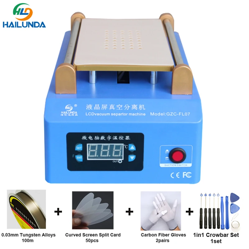 

Mobile Phone Repair Machine LCD Separator Screen heating Machine Phone Dsplay Glass Spliting 7inch Vacuum Hot Plate Tools Set