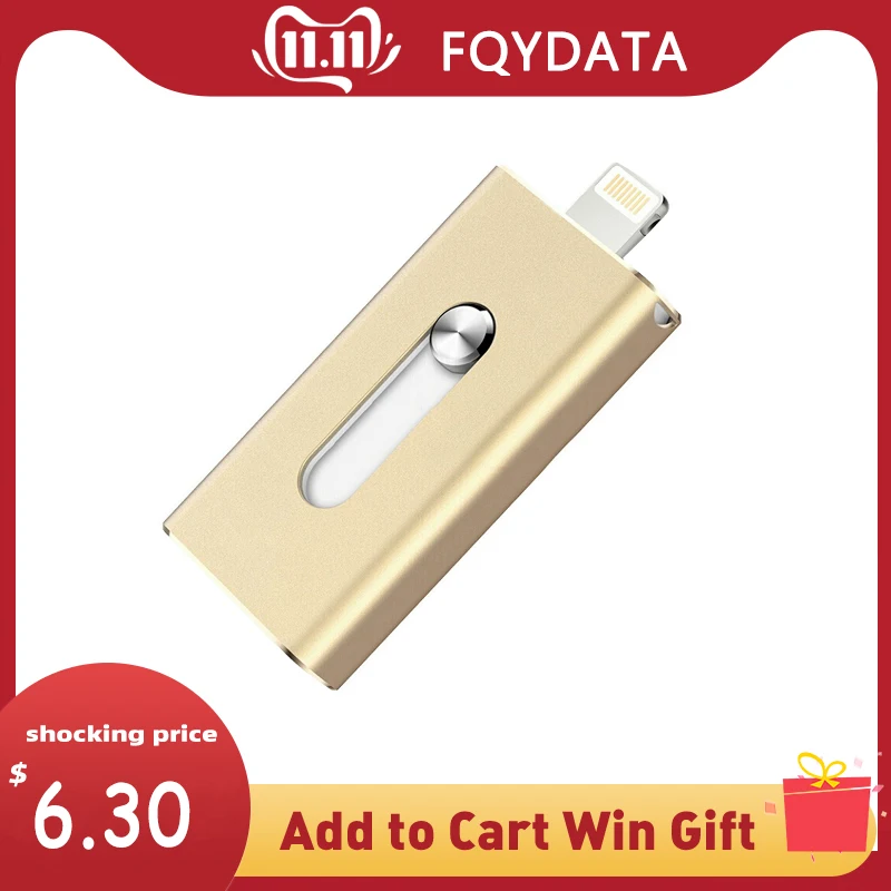 Dropshipping USB Flash Drive For iPhone X/8/7/7 Plus/6/6s/5 ipad Metal Pen drive HD Memory Stick 8G 16G 32G 64G 128GFlash Driver