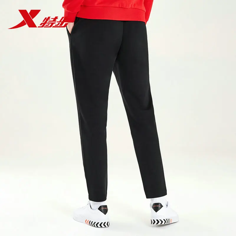 Xtep мужские спортивные брюки, зимние Бархатные удобные дышащие свободные трикотажные брюки, повседневные мужские брюки, простые 881329639236