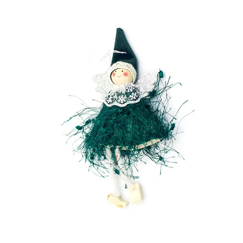 

6pcs/set Christmas Ornament Lace Wing Angel Girl Doll Xmas Tree Hanging Pendant Home Decor DIY