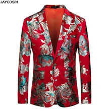 KLV пиджак мужской повседневный винтажный костюм с отложным воротником и длинным рукавом с цветочным принтом куртка vestidos fiesta boda 9916