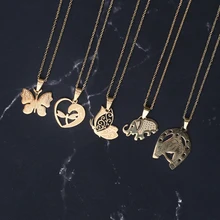Новые модные золотые роскошные ожерелья для женщин 316l Нержавеющая сталь золотое сердце цепочка с подвеской, ювелирные изделия Аксессуары подарок для пары