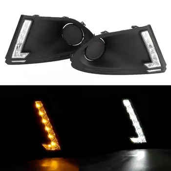 

1 Pair Car Daytime Running Light Double Color LED Daylight Fog Lamp Cover Fit for Suzuki baleno 2016 2017 2018
