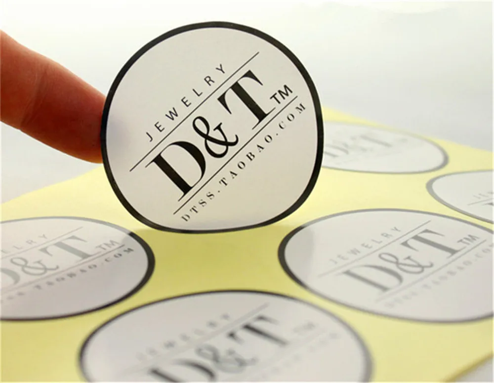 

Custom Brand Logo printed Wedding Adhesive Stickers Labels PVC Vinyl Paper Transparent Clear Adhesive Die-cut Stickers