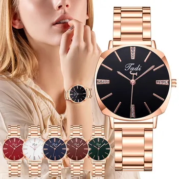 

Famous Watch For Women Sleek Minimalist Calendar Stainless Steel Mesh Belt Woman Quartz Watch New Zegarek Damski Reloj Relogio