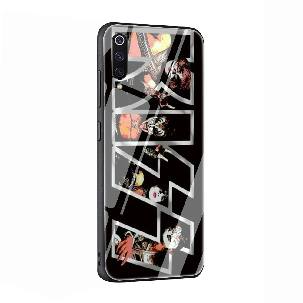 EWAU рок-группы "Kiss" Стекло чехол для телефона для Xiao mi 4X 6A Note5 6 7 pro mi 5X6X8 9 A1 A2