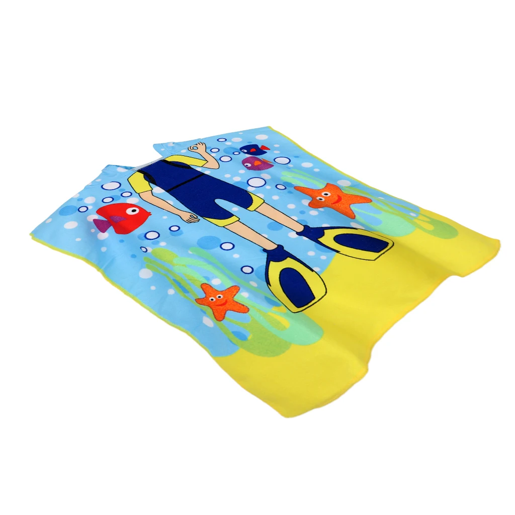 Quick Drying Bathrobe for Kids (80-120cm Height ) Hooded Beach Towel Poncho Robe for Swimming/Surfing/Bathing Set 2