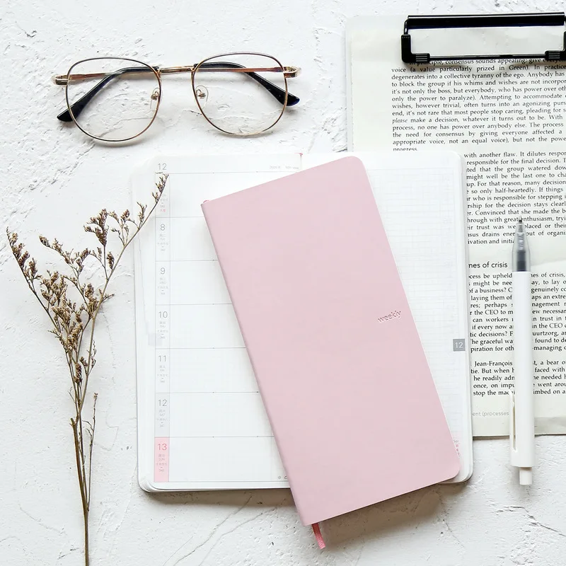 

2020 Weekly Plan Book 96 Sheets Week Plan+Grid Paper+Free Note DIY Dates Agenda 91mm*185mm*8mm Free Shipping