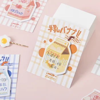 

30PCS /Pack Kawai Milk Series Creative Mini Sticky Note Paper Note Book School Supplies Bookmark Sticker Label Note Sticker