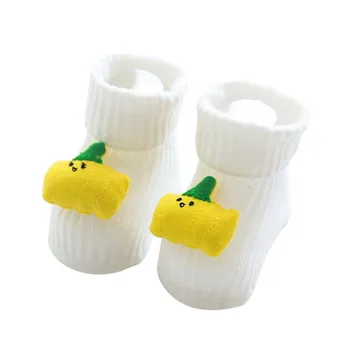 

Newborn Baby Socks Cartoon Fruit Print Sole Soft Shoes Sock Boys Girls Infant Toddler Anti-slip Cotton Socks
