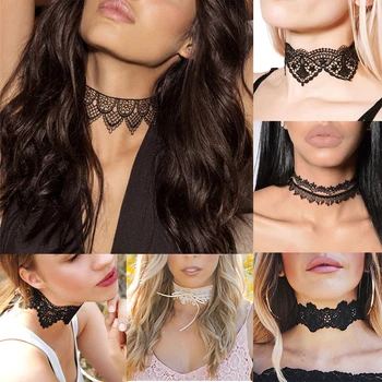

bls-miracle New 2020 Multi-style Black White Lace Necklaces For Women Sexy Vintage Boho Fashion Necklace Jewelry Gift Wholesale