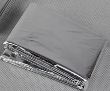 Double-sided silver Открытый водонепроницаемый для спасения при аварийной ситуации одеяло фольги тепловой пространство первой помощи Серебряный спасательный занавес военный одеяло - Цвет: Double-sided silver