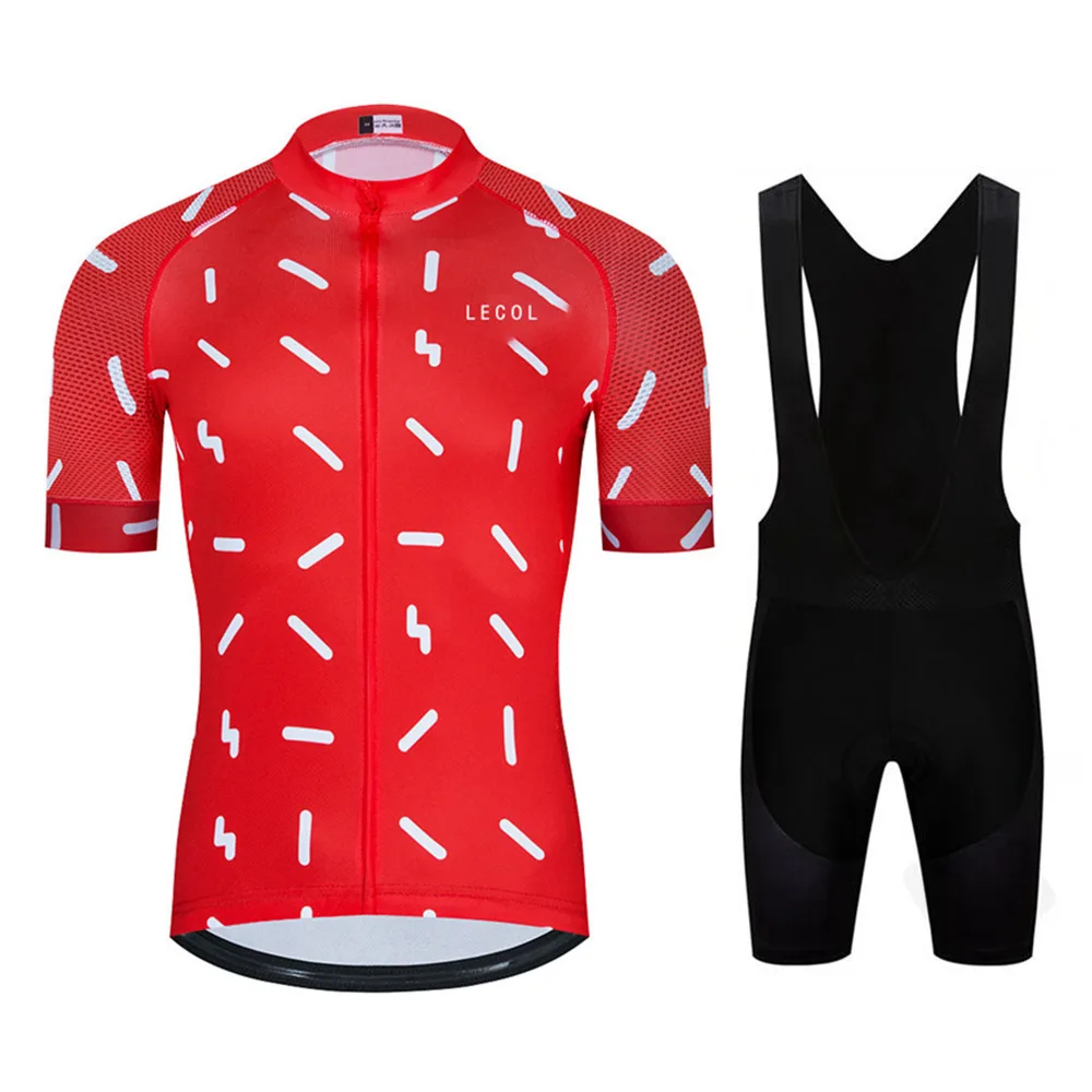 LECOL лето 2020 новинка Велоспорт Джерси короткий рукав набор Maillot Ropa Ciclismo Uniformes